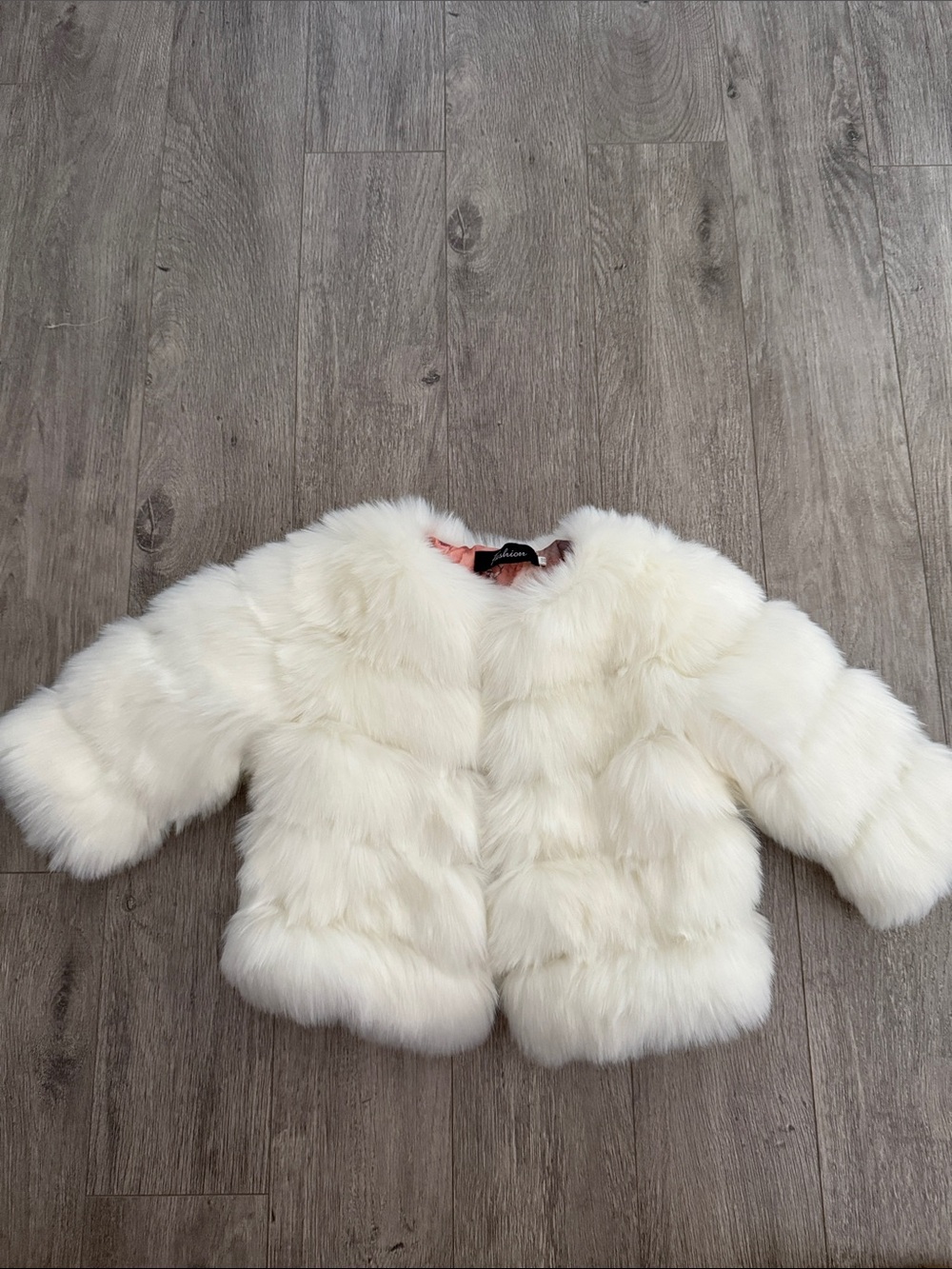 Fashion Bug Cream Faux Fur Kids Coat